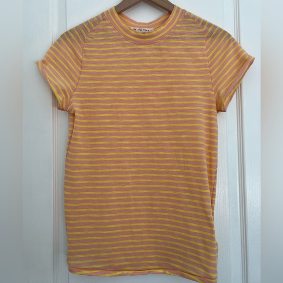 We The Free Striped, Short Sleeve Ladies’ Tee | pink/yellow | L - Picture 2 of 7